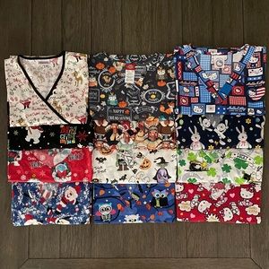 12 Cute Holiday Scrub Tops!